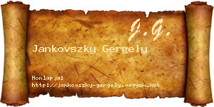 Jankovszky Gergely névjegykártya